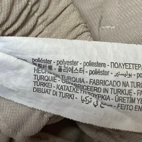 Zara Women's Beige High Waisted Pleated Drawstring Tapered Trousers Pants Size S - Picture 5 of 5